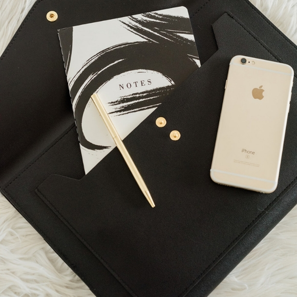 New Vegan Leather Portfolio Clutch - Picture 2 of 9